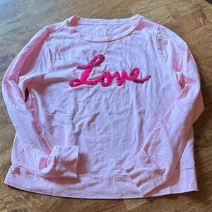 Lilly Pulitzer Pink Long Sleeve Tee with 'Love' Design